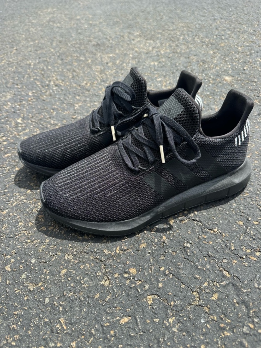 Women’s Black Knit ADIDAS Athletic Sneakers - Lightweight Comfort 9.5